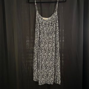 LOFT Black and White Floral Sundress